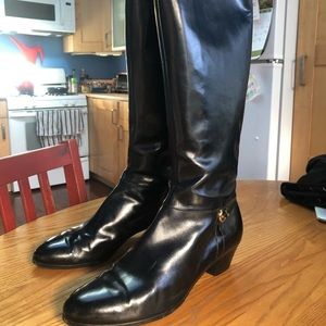 Authentic Ferragamo Black Tall Boots - W10